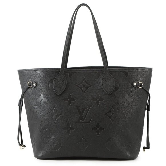 LOUIS VUITTON Neverfull Size MM Monogram Empreinte Leather Noir M45685 - Picture 1 of 13